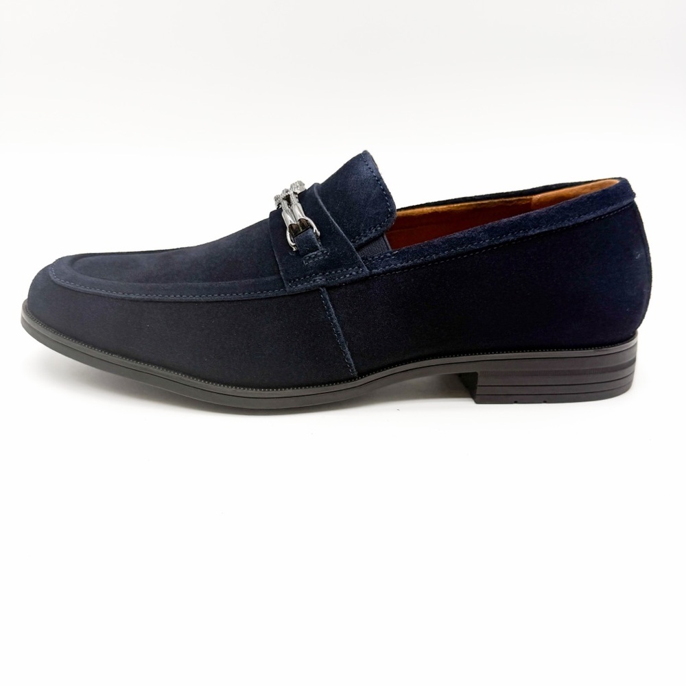 Stacy Adams Ravelle Moc Toe Slip On Bit Loafers Navy Blue Suede Shoes 7.5 NEW - Picture 11 of 15